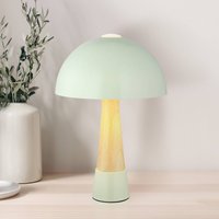 Globo Bordslampa Paulin, matt grön/träimitation, metall, höjd 36,5 cm