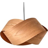 LZF LAMPS LZF Nut hanging light, cherry wood/nickel colour, length 42 cm