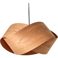 LZF LAMPS LZF pendellampa Nut, körsbärsträ/nickelfärgad, längd 42 cm