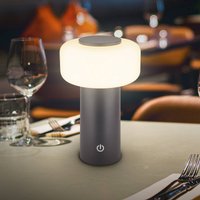 Briloner Juna LED rechargeable table lamp, anthracite, IP44, dimmable, 20 cm