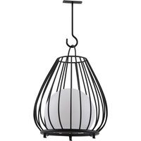Lindby LED-Solarleuchte Kelda, schwarz, Metall, 38cm, dim.