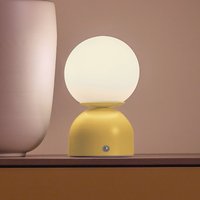 Schöner Wohnen RUDI LED rechargeable table lamp, yellow, height 20 cm, CCT, touch dimming