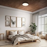 Briloner Duck LED ceiling light, black, Ø 38 cm, fabric, 3000K