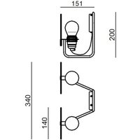 Stilnovo Bugia LED-vägglampa med 2 lampor, röd