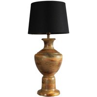 PR Home Bordslampa Alma, svart/brun, höjd 69 cm, trä/tyg