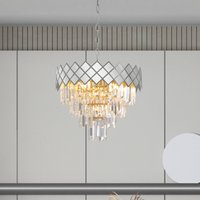 Eko-Light Hänglampa Carisma metall krom-färgade glaskristaller, Ø 50 cm