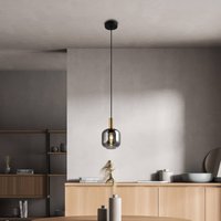 Näve Fumo pendant light, smoked glass, 1-bulb, Ø 21 cm
