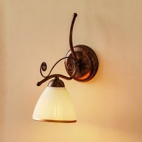 Lamkur Roma wall light in white and brown