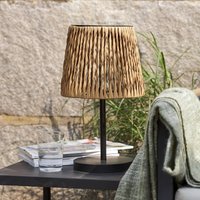 STAR TRADING LED-bordslampa Cesta 48cm brun/svart plast/metall