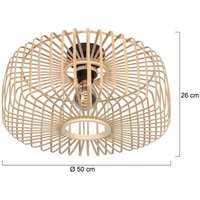 Steinhauer Taklampa Bloeba, Ø 50 cm, trä, natur, E27