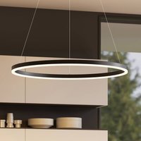 Arcchio LED-hänglampa Albiona, svart, 1 ring, Ø 80 cm