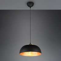 Reality Leuchten Suspension Punch noir/or à 1 lampe Ø 35 cm