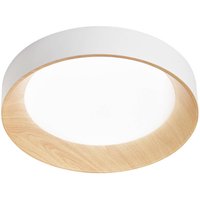 Luce Ambiente Design Arka LED ceiling lamp, Ø 50 cm, white/wood look, metal, CCT