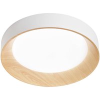 Luce Ambiente Design LED-taklampa Arka, Ø 50 cm, vit/träimitation, metall, CCT