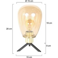 Steinhauer Reflexion bordslampa, Ø 15 cm, höjd 28 cm, glas, mässingsfärgad