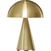 HÜBSCH LED rechargeable table lamp Mush, brass, IP44 dimmable
