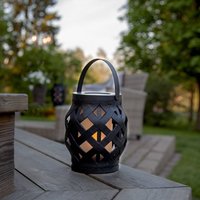 Latarnia LED Flame Lantern, czarna, wysokość 16 cm
