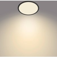 Plafonnier LED Philips SuperSlim, IP44, Ø 24,5 cm, noir