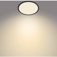 Philips SuperSlim LED-taklampa, IP44, Ø 24,5 cm, svart