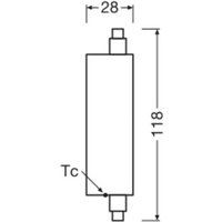OSRAM LED-lampa stav R7s 20W 3.000K 300°
