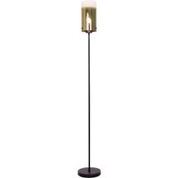Freelight Ventotto golvlampa, svart/guld, höjd 165 cm, metall/glas