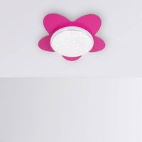 Elobra Plafonnier LED fleur Starlight, rose