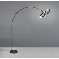 Trio Lighting LED-bågformad golvlampa Amador, svart, höjd 205 cm Metall