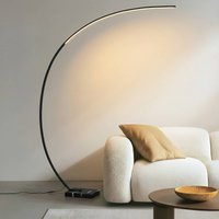 Lindby LED arc floor lamp Kendra, black, aluminium, height 180cm