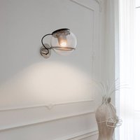 Oluce The Globe wall light made of glass, nickel