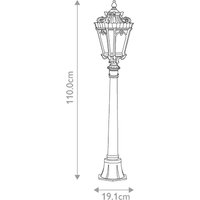 KICHLER Tournai path light, height 110 cm, aluminium, glass