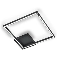 Knapstein LED-taklampa Yoko-Q500, svart, 50x50 cm, aluminium