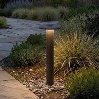 Lucande LED-väglampa Haloa, svart, höjd 50 cm, IP54