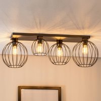 EMIBIG LIGHTING Taklampa Nest, 4 lampor, 83 cm, svart, metall, E27