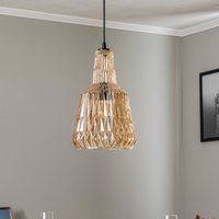 Lindby pendant light Belarion, amber, glass, Ø 23 cm