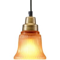 PR Home Hängelampe Emmi, amber/messing, Glas, Stecker, E27