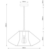 Beacon Lighting Beacon hängande lampa Pheonix Squat, svart, metall, Ø 45 cm