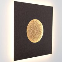 Holländer LED-vägglampa Luina, 80x80 cm, insida guld
