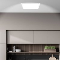 Briloner Plafonnier LED Tava A, CCT, 29 x 29 cm, blanc, télécommande