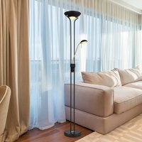 Globo Golvlampa Leonas mässing/svart