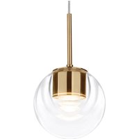 kdln LED pendant light Dew, brass-coloured, 1-bulb, Ø 11 cm