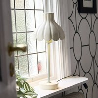 PR Home Wera bordslampa, gräddvit/grön, höjd 47 cm, metall