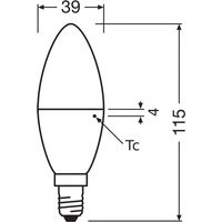OSRAM LED Classic Star, stearinljus, matt, E14, 7,5 W, 2 700 K