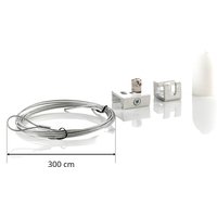 GLOBAL Kit de suspension rail triphasé Noa, 300 cm blanc