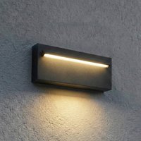 Lucande LED-vägginbyggnadslampa Joril, 25 cm, svart, IP65