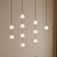 UMAGE LED pendant light Audrey, brass-coloured, 3-bulb Ø 12 cm