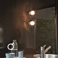 Oluce LED-vägglampa Fresnel, vit, aluminium, glas, 2 700 K