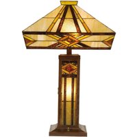 Clayre&Eef Fint lysande bordslampa Glenys, Tiffanystil