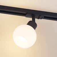 Lindby track spotlight Linaro, E14, black, Ø 10 cm, 1-phase