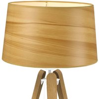 Aluminor Essence LT table lamp, wood look cotton lampshade