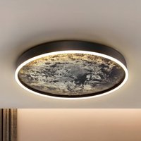 Schuller Valencia LED-taklampa Stone Ø 60 cm, CCT, svart, metall, akryl